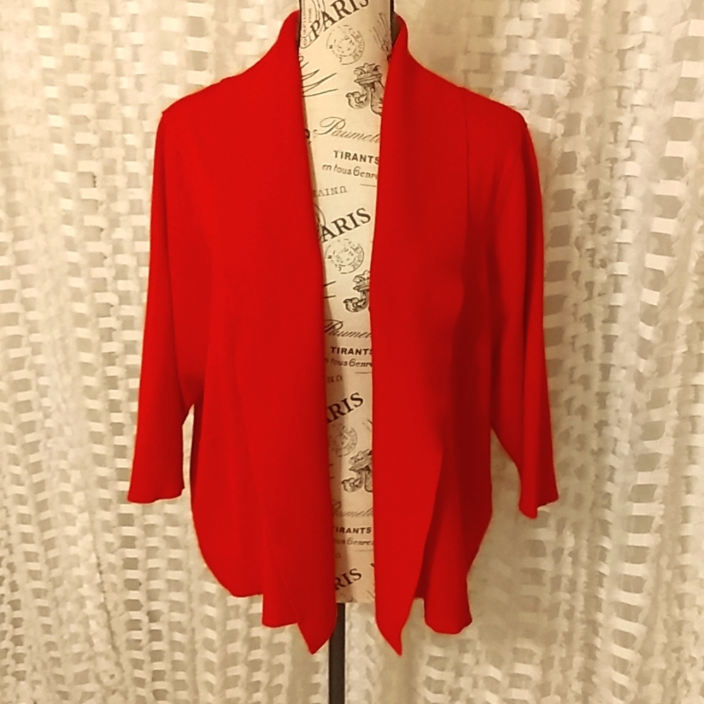 Red 3/4 Sleeved Cardigan, NWOT